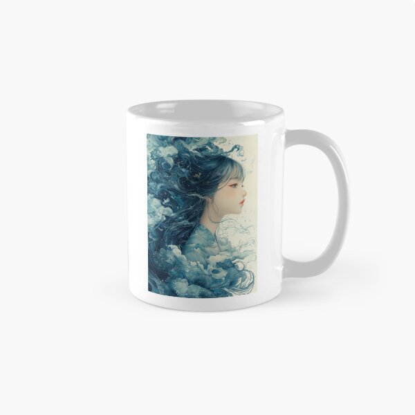 Item preview, Blue-haired woman with cloud-like hair designed and sold by davidonstudio.
