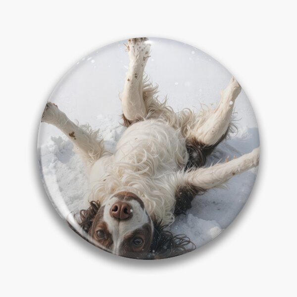 Artikelvorschau, English Springer Spaniel macht einen Schneeengel entworfen und verkauft von Maria Dryfhout.