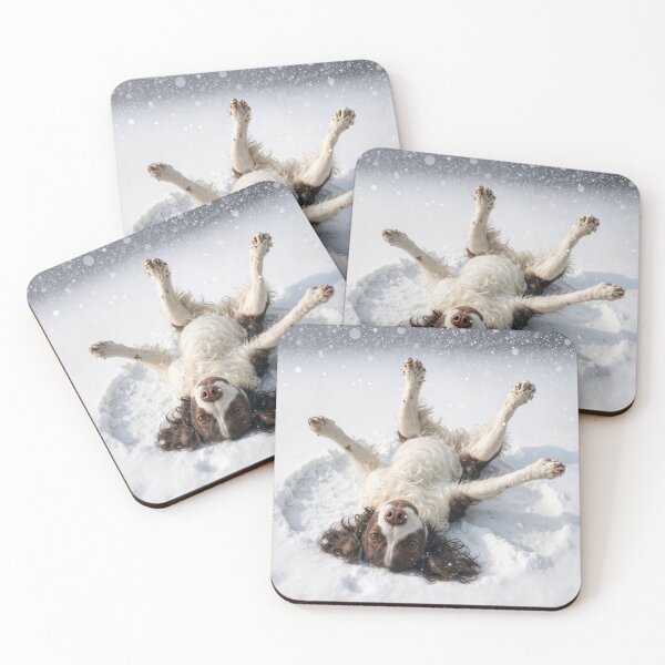 Item preview, English Springer Spaniel Making a Snow Angel designed and sold by Maria Dryfhout.
