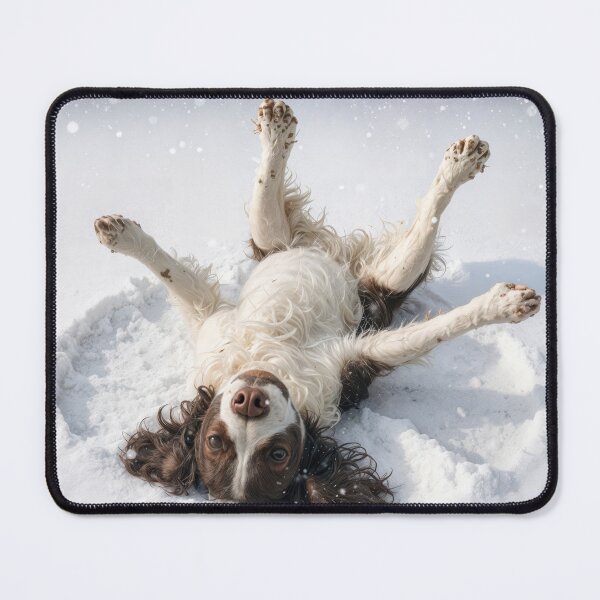 Item preview, English Springer Spaniel Making a Snow Angel designed and sold by Maria Dryfhout.