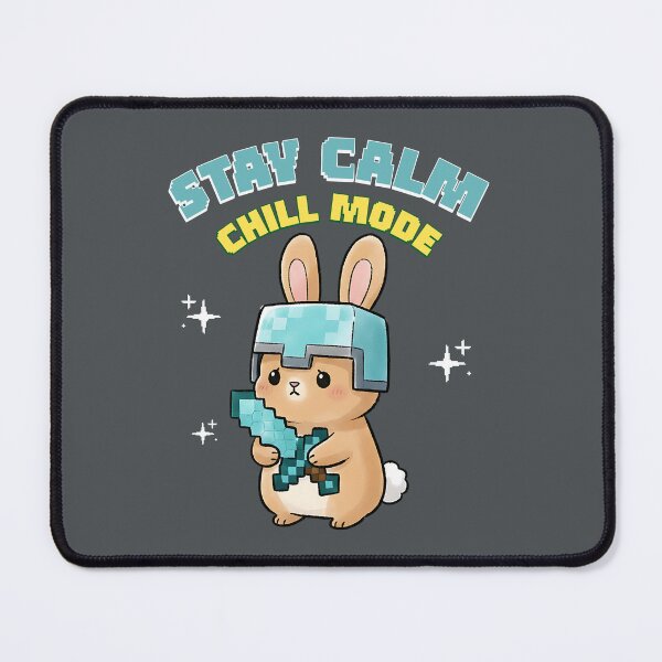 Item preview, Pixel Bunny Warrior – Stay Calm Chill Mode Gaming Design designed and sold by AwesomeBeyondLimits.