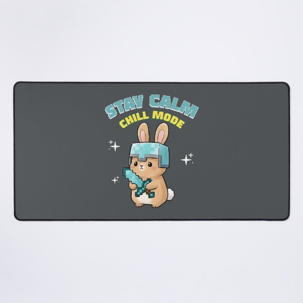 Item preview, Pixel Bunny Warrior – Stay Calm Chill Mode Gaming Design designed and sold by AwesomeBeyondLimits.