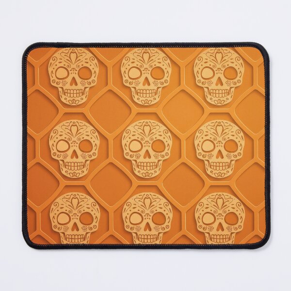 Item preview, Seamless Orange Sugar Skull Pattern designed and sold by ML-Media.