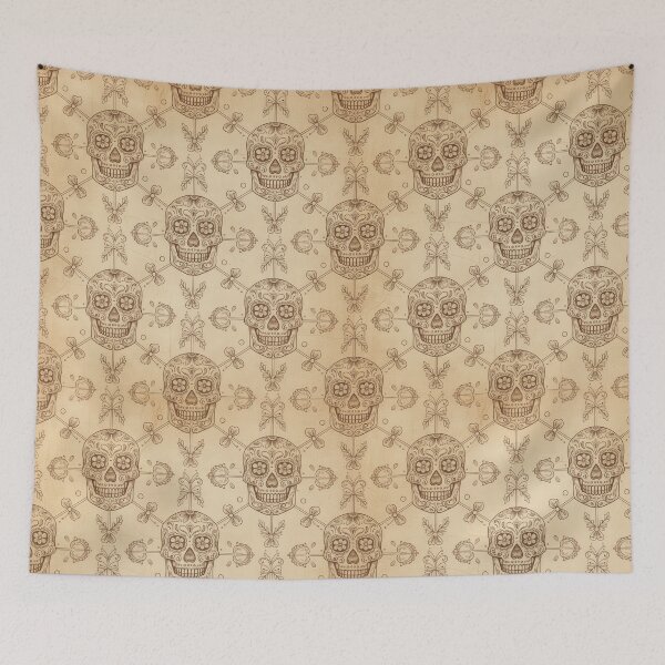 Item preview, Ornate Sugar Skull Vintage Seamless Pattern designed and sold by RGShirtWorks.