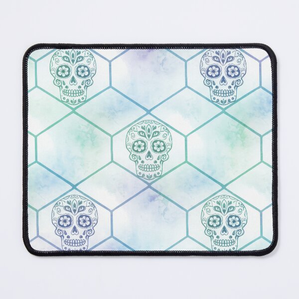Item preview, Pastel Sugar Skull Hexagon Seamless Pattern designed and sold by RGShirtWorks.