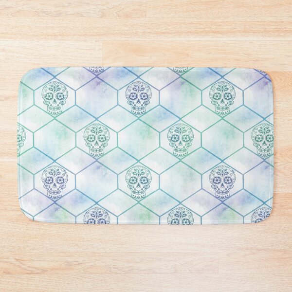 Item preview, Pastel Sugar Skull Hexagon Seamless Pattern designed and sold by RGShirtWorks.