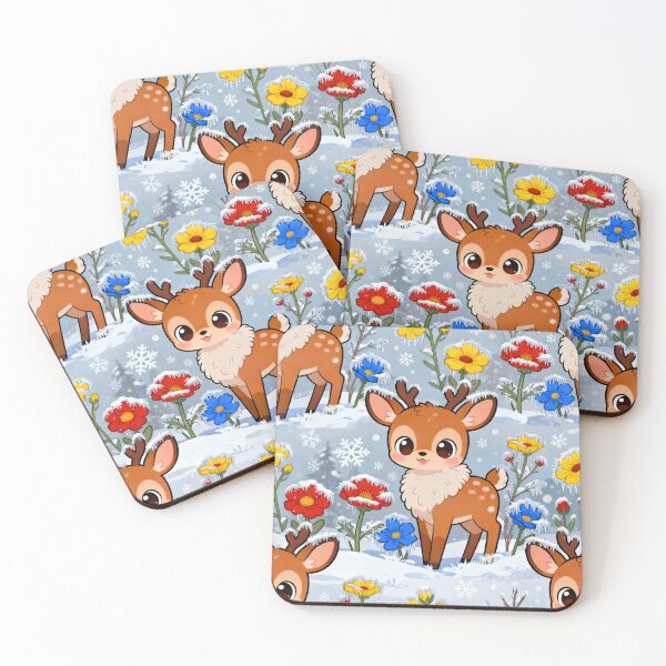 Item preview, PATTERN OF A SMALL DEER AMONG FLOWERS designed and sold by infinitearte.