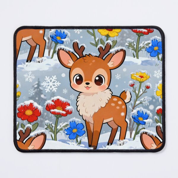 Item preview, PATTERN OF A SMALL DEER AMONG FLOWERS designed and sold by infinitearte.