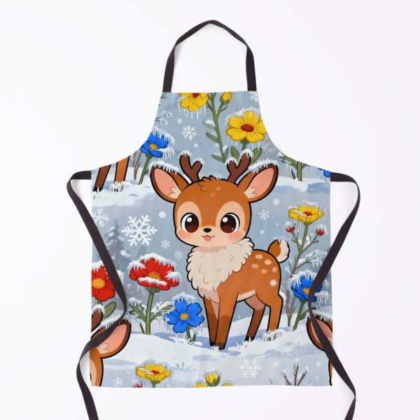 Item preview, PATTERN OF A SMALL DEER AMONG FLOWERS designed and sold by infinitearte.
