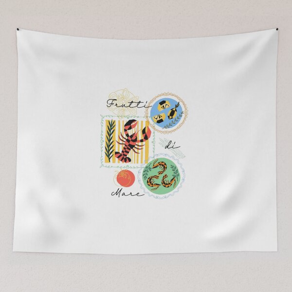 Item preview, Lobster and Shrimp Frutti di Mare Illustration designed and sold by Oniyasha.