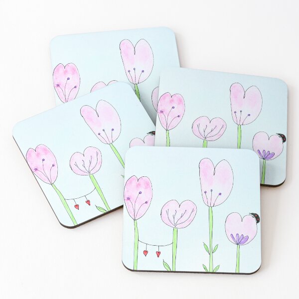 Item preview, Pink heart flowers designed and sold by Thoughtfulbugs.