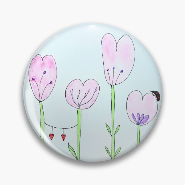 Item preview, Pink heart flowers designed and sold by Thoughtfulbugs.