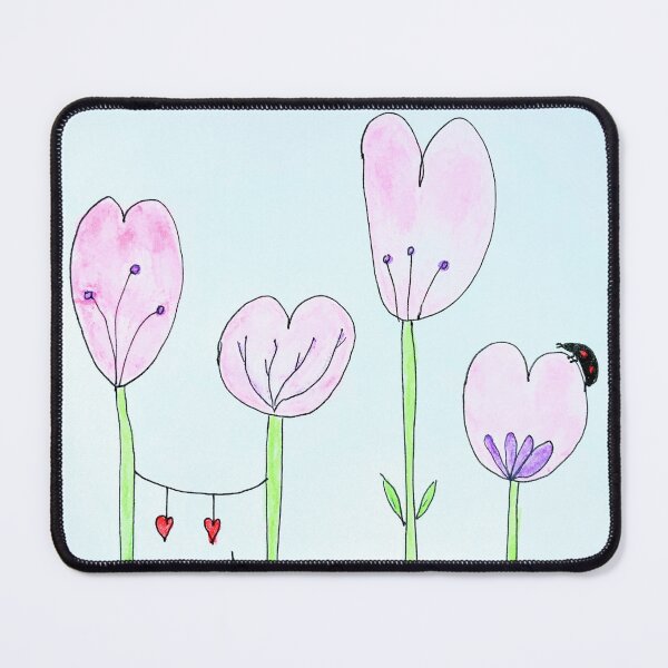 Item preview, Pink heart flowers designed and sold by Thoughtfulbugs.