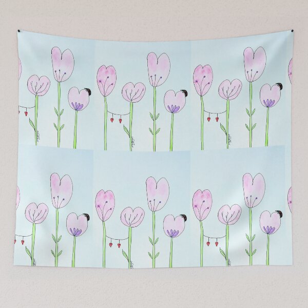 Item preview, Pink heart flowers designed and sold by Thoughtfulbugs.