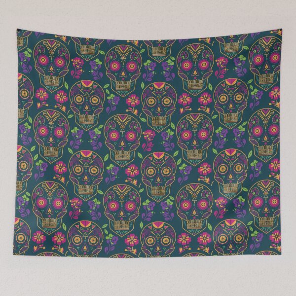 Item preview, Colorful Dia de los Muertos Sugar Skull Pattern designed and sold by ML-Media.