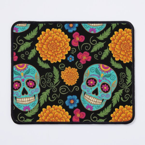 Item preview, Sugar Skulls and Marigolds Day of the Dead Seamless Pattern designed and sold by ML-Media.