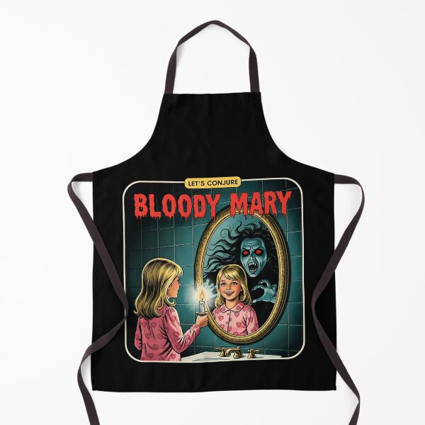 Item preview, Halloween horror A girl conjures Bloody Mary in a retro horror-style illustration. designed and sold by bluel_evin.