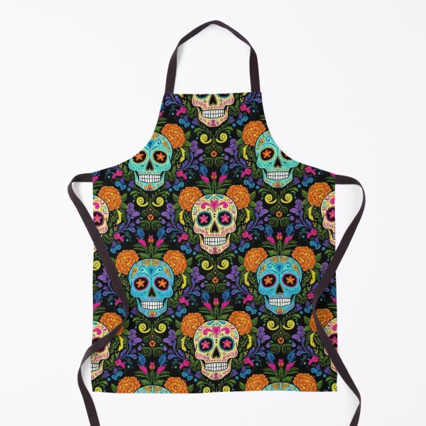 Item preview, Colorful Dia de los Muertos Sugar Skulls Seamless Pattern designed and sold by ML-Media.