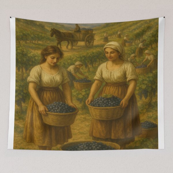 Item preview, Harvest Time – Grape Picking, Vintage Italy | by GGSTCraft designed and sold by ggstcraft.