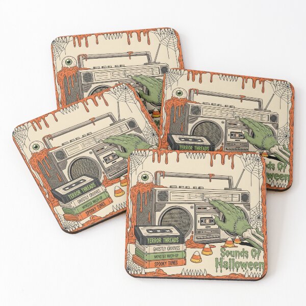 Item preview, Halloween horror A monster hand presses play on a boombox for spooky Halloween sounds. designed and sold by bluel_evin.