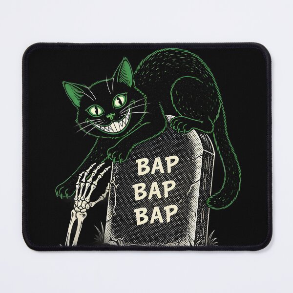 Item preview, Halloween horror A vintage black cat playfully swats a skeleton hand rising from a grave. designed and sold by bluel_evin.