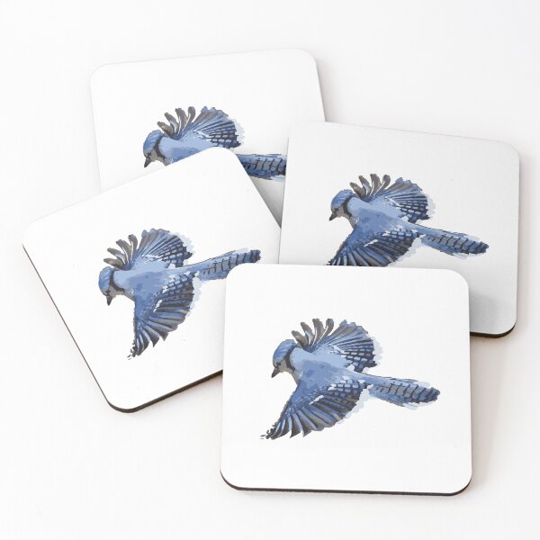 Item preview, Striking Blue Jay - Modern Block Colour Bird Illustration designed and sold by JunaFish.