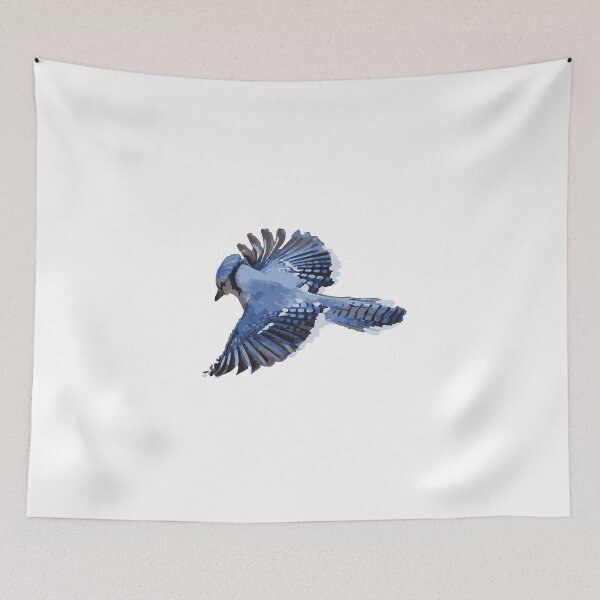 Item preview, Striking Blue Jay - Modern Block Colour Bird Illustration designed and sold by JunaFish.