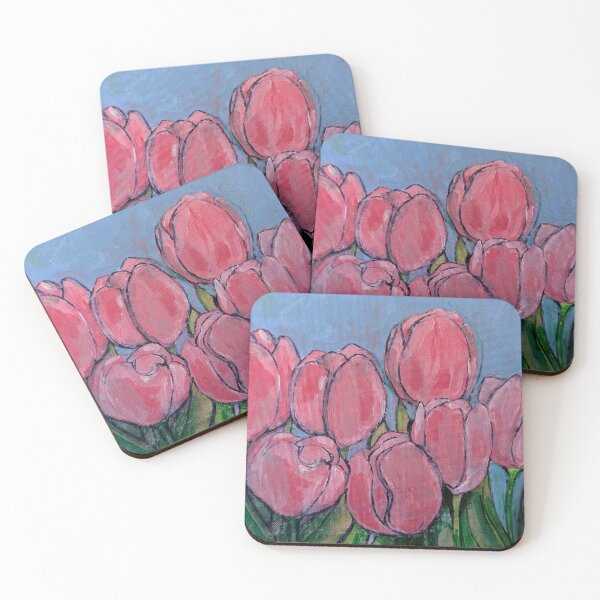 Item preview, Pink Tulips in Acrylic designed and sold by Kara Draws.