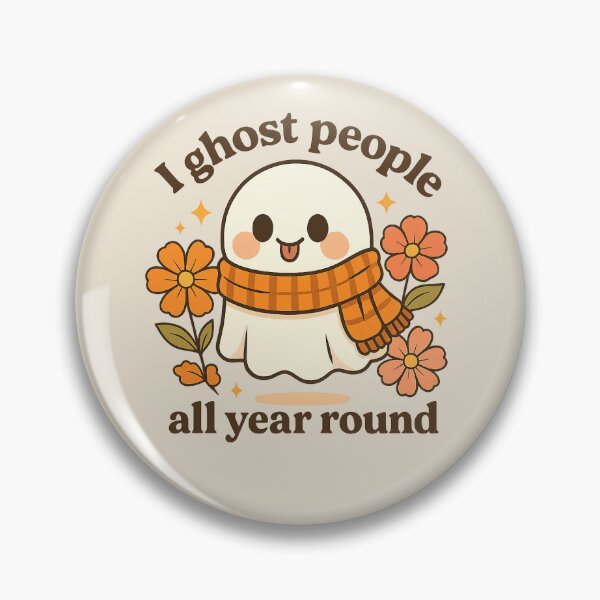 Item preview, I Ghost People All Year Round – Cute Retro Ghost Sticker & Phone Case designed and sold by Dreamy Panda Studio .