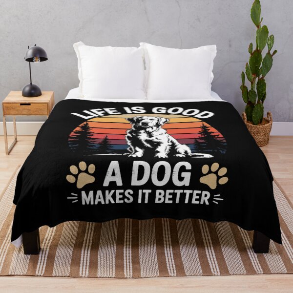 Item preview, Life Is Good A Dog Makes It Better – Inspirational Dog Lover Quote designed and sold by Gogetgiggles.