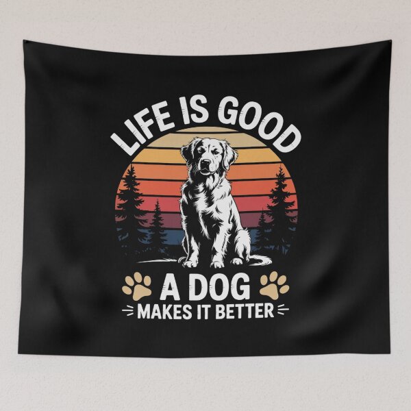 Item preview, Life Is Good A Dog Makes It Better – Inspirational Dog Lover Quote designed and sold by Gogetgiggles.