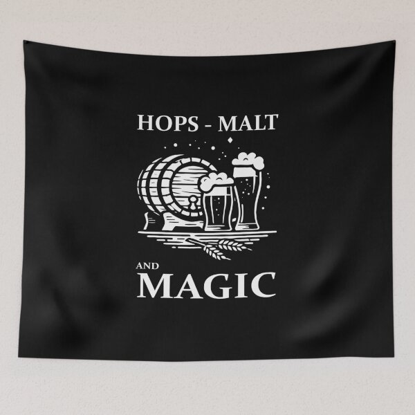 Item preview, Beer Design – Hops, Malt and Magic designed and sold by RetroMaritalArt.
