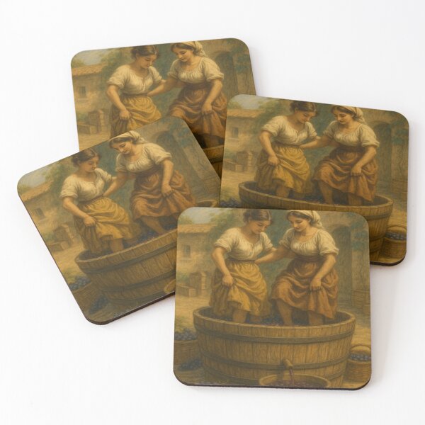 Item preview, The Time of Young Wine – Vintage Harvest Scene by GGSTCraft designed and sold by ggstcraft.