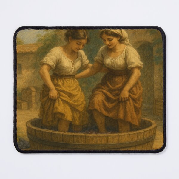 Item preview, The Time of Young Wine – Vintage Harvest Scene by GGSTCraft designed and sold by ggstcraft.