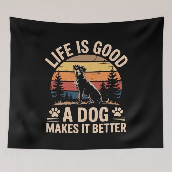Item preview, Life Is Good A Dog Makes It Better – Inspirational Dog Lover Quote designed and sold by Gogetgiggles.