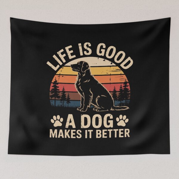 Item preview, Life Is Good A Dog Makes It Better – Inspirational Dog Lover Quote designed and sold by Gogetgiggles.