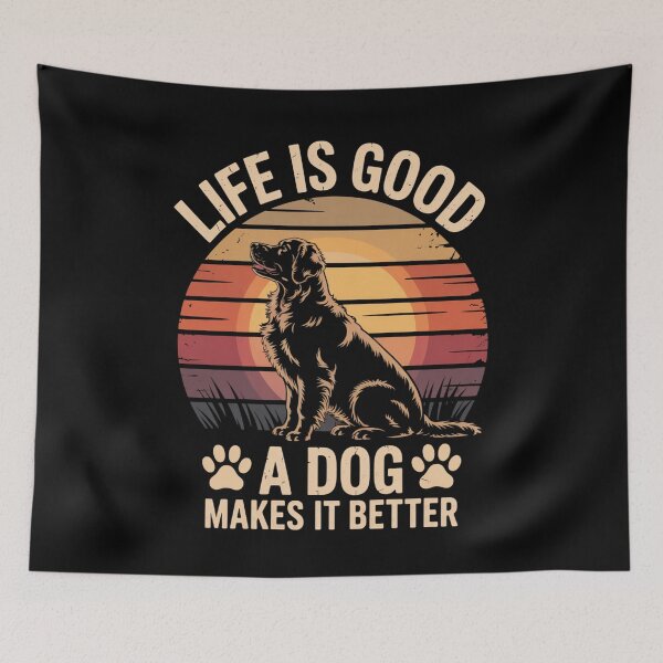 Item preview, Life Is Good A Dog Makes It Better – Inspirational Dog Lover Quote designed and sold by Gogetgiggles.