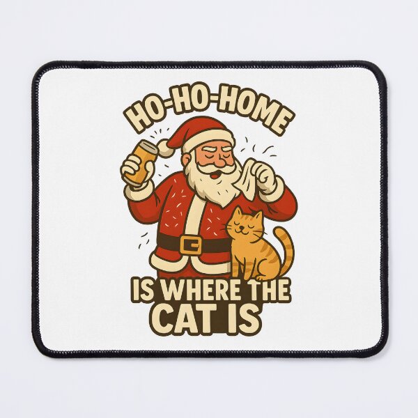 Item preview, Funny Cat Christmas T-Shirt – “Ho-ho-home is where the cat is” | Purrfect Holiday Edition designed and sold by SVALANART.