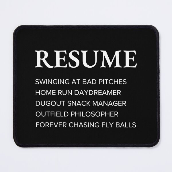 Item preview, Funny Baseball Player Resume Style Sarcastic Baseball designed and sold by StrideSuccess.