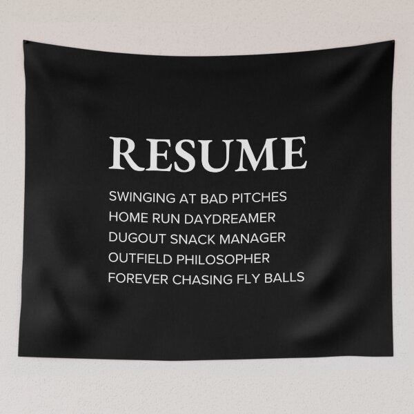 Item preview, Funny Baseball Player Resume Style Sarcastic Baseball designed and sold by StrideSuccess.