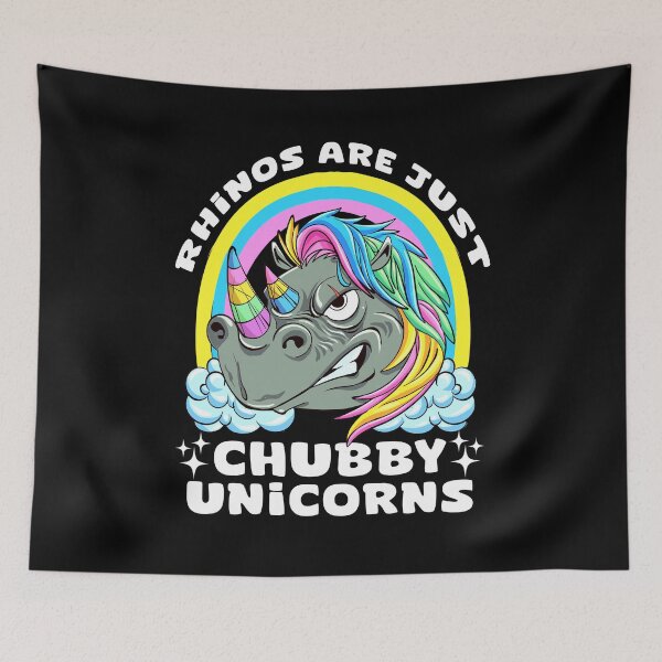 Item preview, Rhinos Are Just Chubby Unicorns - Funny Rainbow Rhino Cartoon designed and sold by Dmetalx Art Apparel.