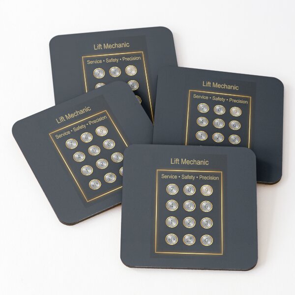 Item preview, Lift Mechanic – Service • Safety • Precision (Gold & Steel Control Panel Design) designed and sold by glitchman2.