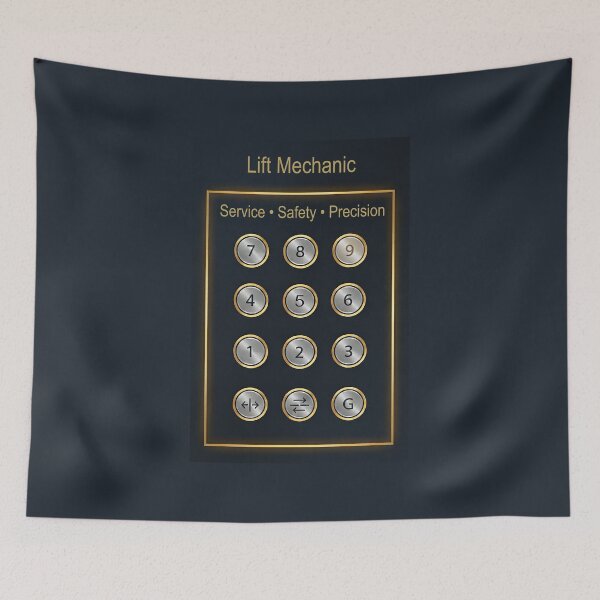 Item preview, Lift Mechanic – Service • Safety • Precision (Gold & Steel Control Panel Design) designed and sold by glitchman2.