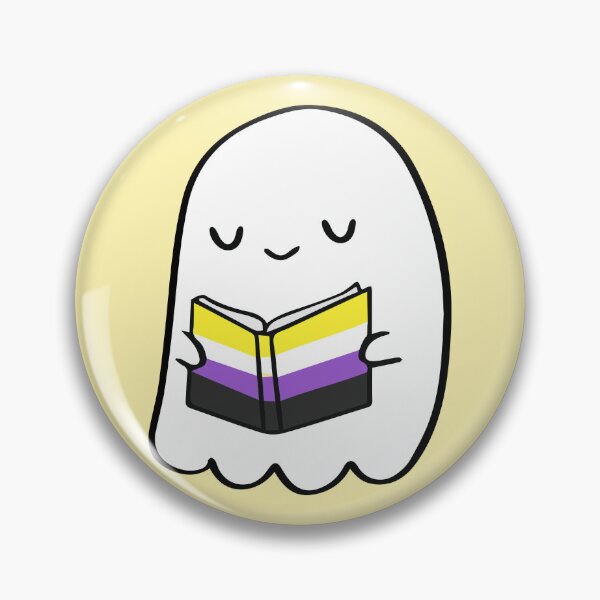 Artikelvorschau, Nicht-binärer Bücherwurm-Geist – Süßes Halloween-Design entworfen und verkauft von Cannaxes Studio.