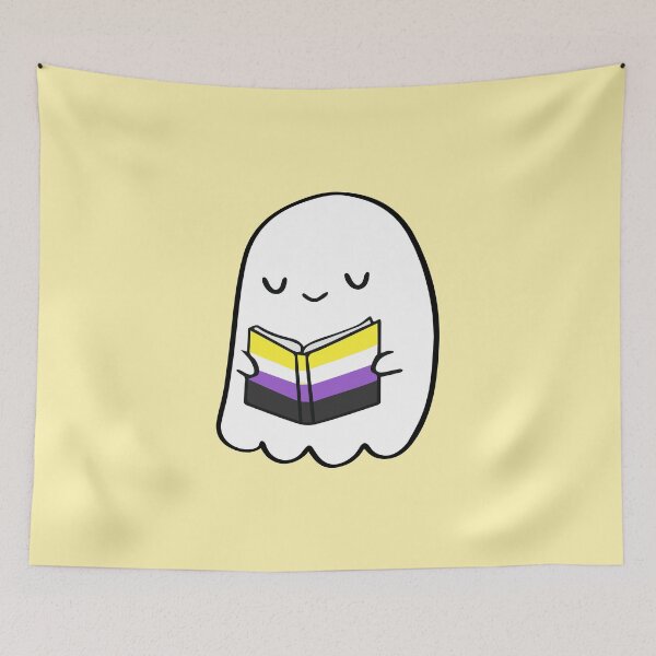 Item preview, Non-Binary Bookworm Ghost – Cute Halloween Design designed and sold by Cannaxes Studio.