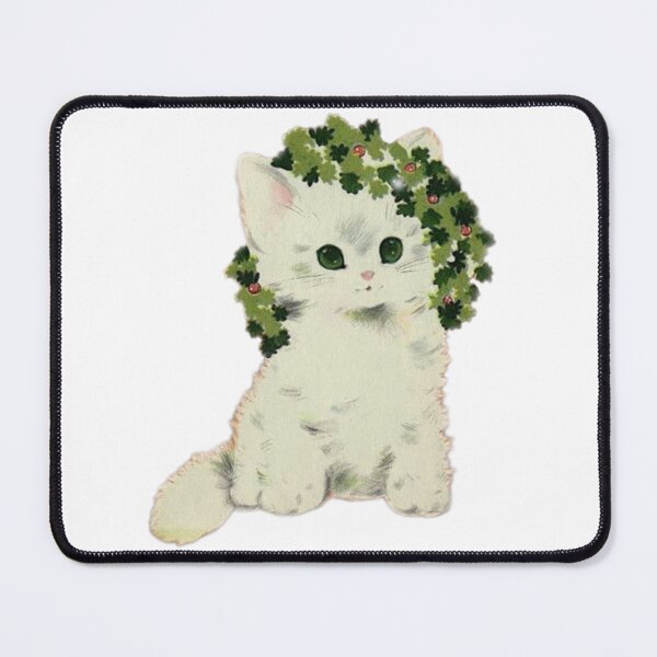 Item preview, Vintage cat with Christmas ornament designed and sold by Pixiedrop.