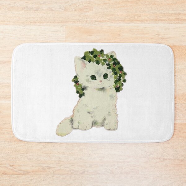 Item preview, Vintage cat with Christmas ornament  designed and sold by Pixiedrop.