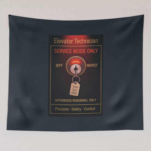 Item preview, Elevator Technician – Service Mode Only (Red Glow Edition • Tech Use Only • Precision • Safety • Control) designed and sold by glitchman2.