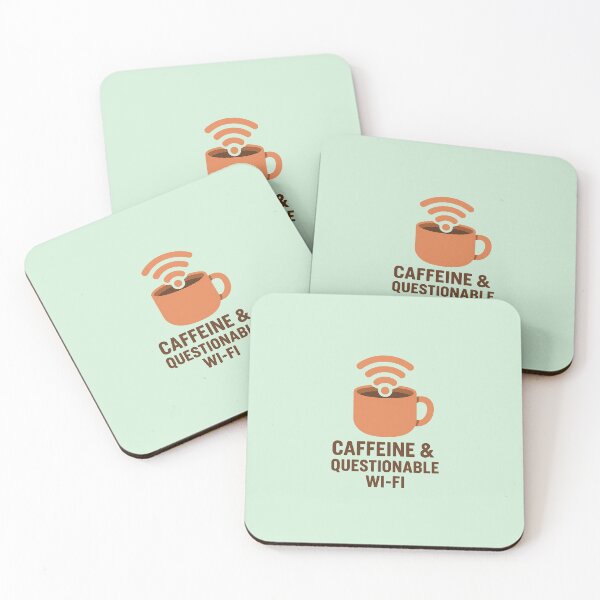 Item preview, Caffeine and Questionable Wi-Fi – Funny Remote Work Design designed and sold by WojcikDesigns.