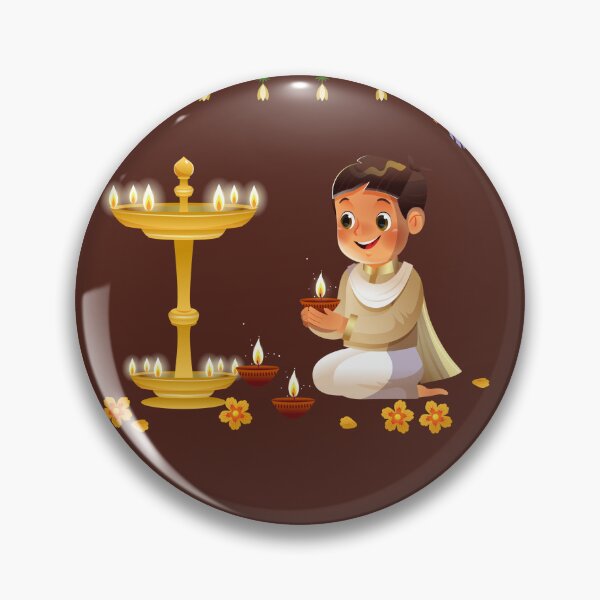 Item preview, Cute Boy Lighting Diyas – Happy Diwali Festival Sticker | Diya Lamp & Light Decoration Art designed and sold by NewIndianProducts.